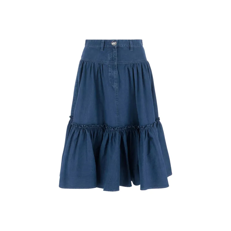 Valentino Denim Long Skirts Women's Indigo-0