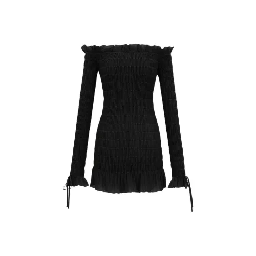 SAINT LAURENT Long Sleeved Dress Women's Black