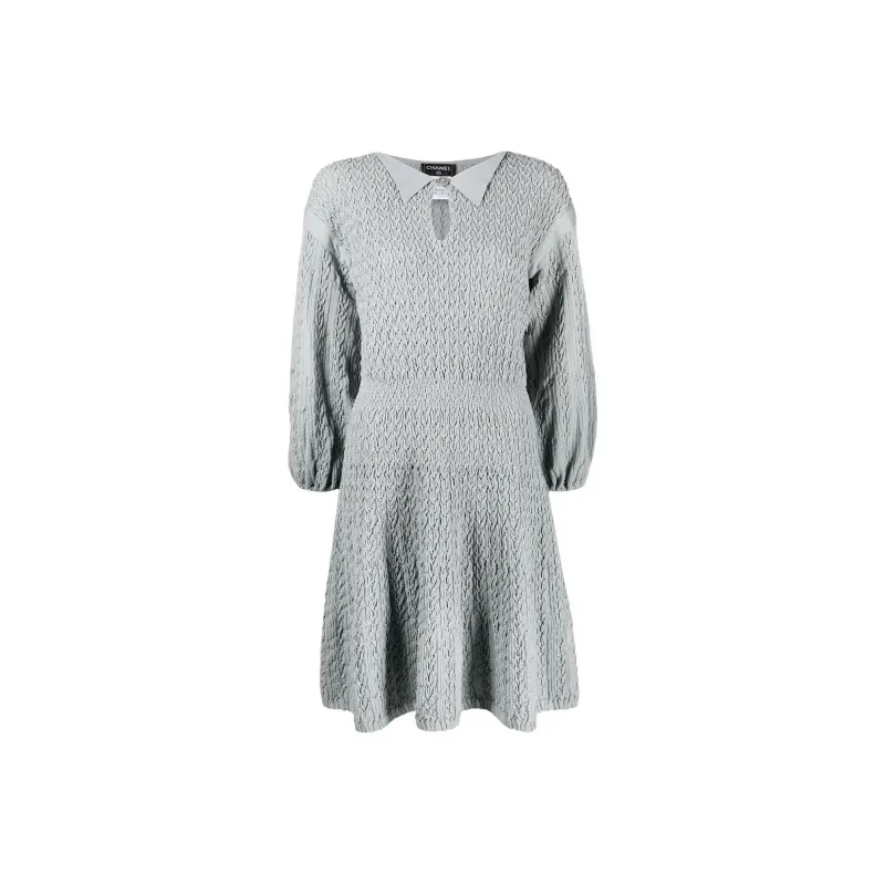 CHANEL Ruched Knitted Dress-0