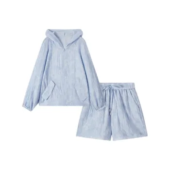 EICHITOO Casual Suit Women's Light Blue Pattern