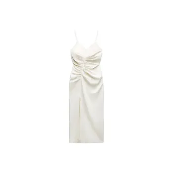 ZARA Slip Dresses Women's Light Beige