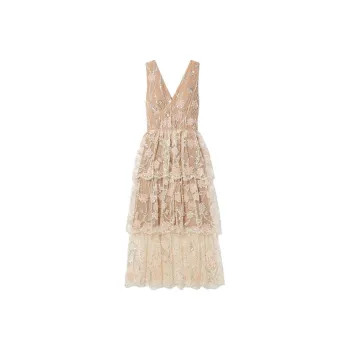 Self-portrait Sleeveless Dress Women's Silver