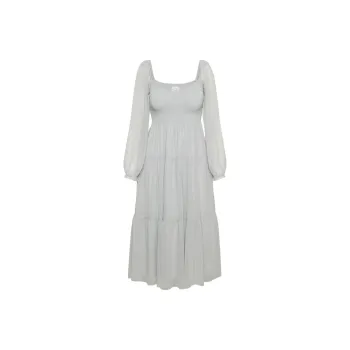 ARITZIA Wilfred Tuberose Longsleeve Dress Long-Sleeved Dresses Women's Chrome Grey