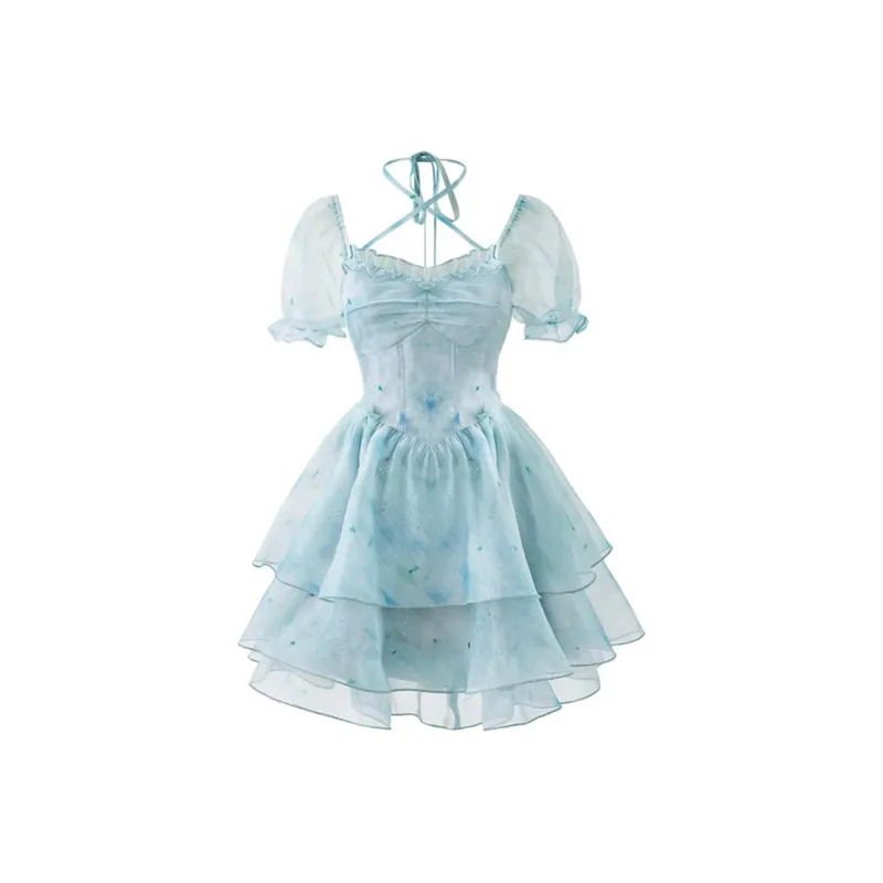 ZCDECO Short Sleeved Dress Women's Blue-8