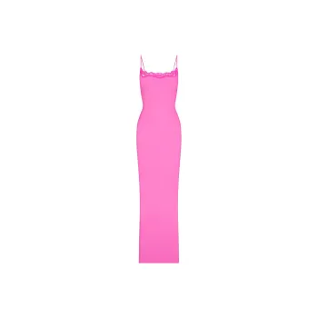 SKIMS Valentine's Day FITS EVERYBODY LACE LONG SLIP DRESS Slip Dresses Women's TAFFY TONAL/Toffee
