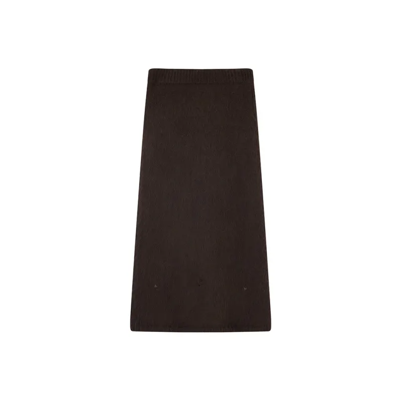 Ouyang Knit Long Skirts Women's Caramel Brown-0