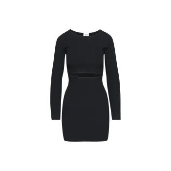 ARITZIA Wilfred Free Cut-Out Knit Longsleeve Mini Dress Long-Sleeved Dresses Women's BLACK/Black
