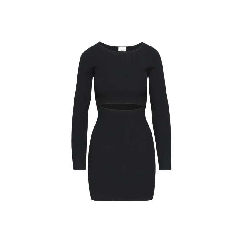 ARITZIA Wilfred Free Cut-Out Knit Longsleeve Mini Dress Long-Sleeved Dresses Women's BLACK/Black-0