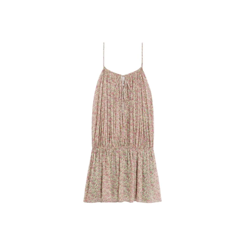 CELINE Gathered Mini Dress In Silk Georgette-0