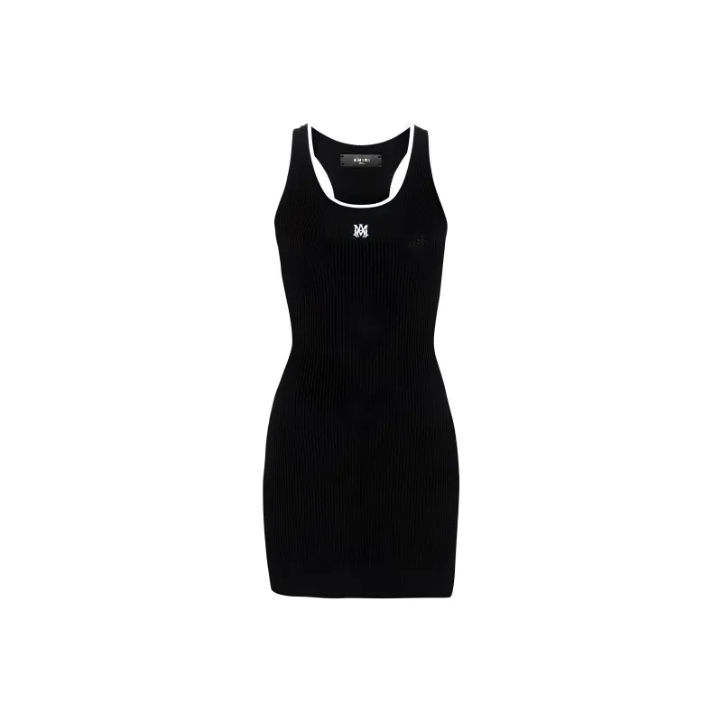 AMIRI Logo Embroidered Knitted Mini Dress-0