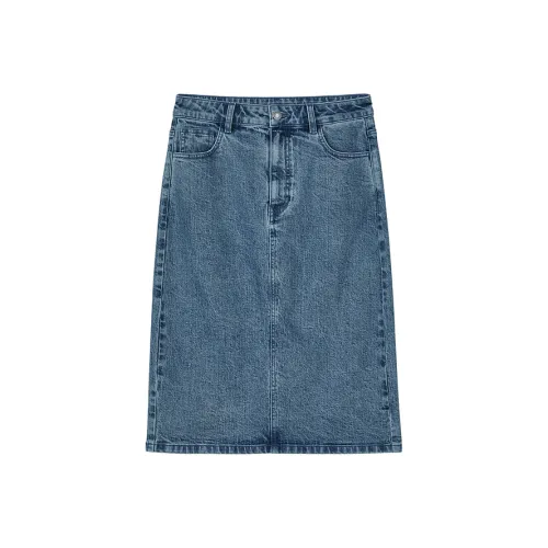 Skechers Denim Long Skirts Women's Deep Sea Blue