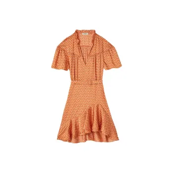 Sandro Short-Sleeved Dresses Women's Apricot Yellow