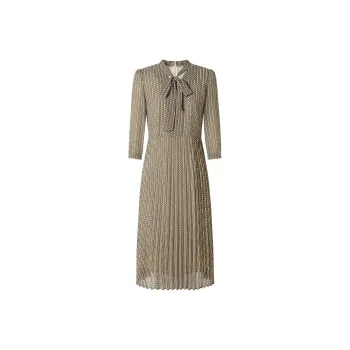 JZ. ANNAKRO Long Sleeved Dresses Women's Floral Silver Gray
