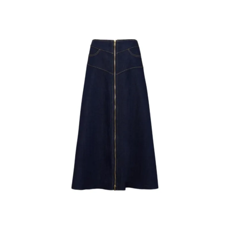 DVF Diane Von Furstenberg FW24 Denim Long Skirts Women's Blue-0