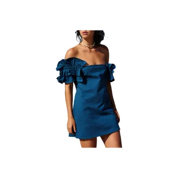 FREE PEOPLE Josie Mini Short-Sleeved Dresses Women's Majolica Blue