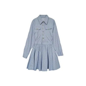 AFGGD Long-Sleeved Dresses Women's Stripes