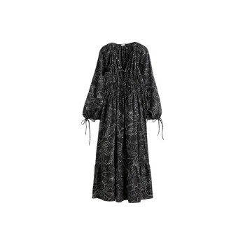 H&M Long Sleeved Dresses Women's Black/Floral