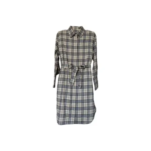 Burberry Long Sleeved Dresses Women's Gray