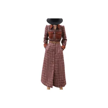 LANSEER Long-Sleeved Dresses Women's Brick Red