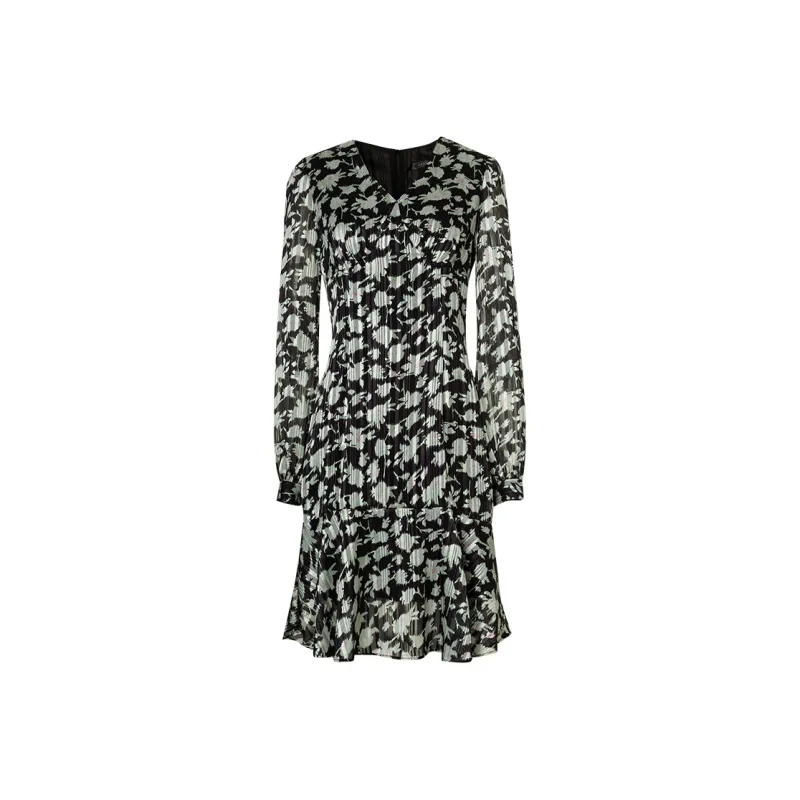 MeetMetro Long Sleeved Dresses Women's Print-0