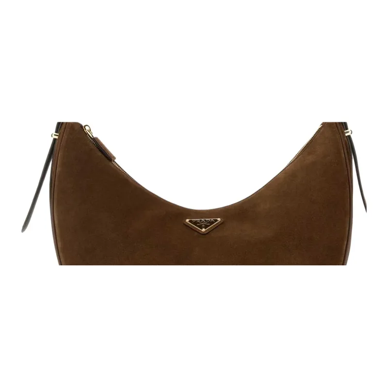 PRADA Calfskin One Shoulder Handbag Tubas Women's Cocoa-2