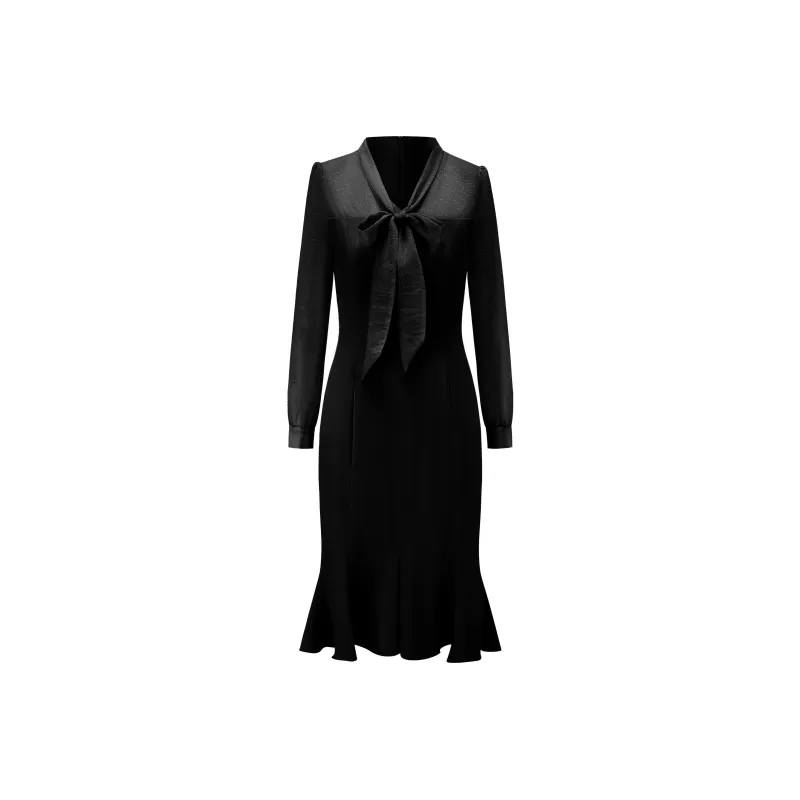 ONE SHALLOW Long Sleeved Dresses Women's Black-0