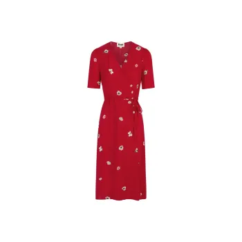 Rouje GABIN DRESS Short-Sleeved Dresses Women's Red Peony Pink