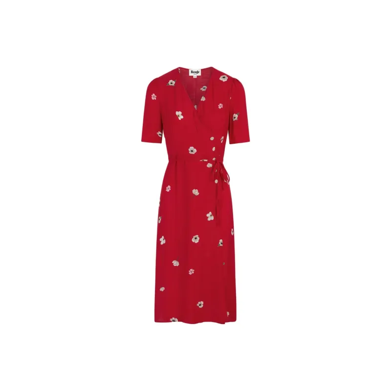 Rouje GABIN DRESS Short-Sleeved Dresses Women's Red Peony Pink-0