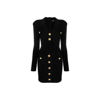 BALMAIN Button embellished Knitted Minidress