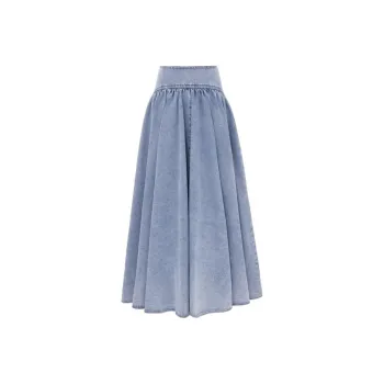 Zimmermann SS25 Denim Long Skirts Women's Blue