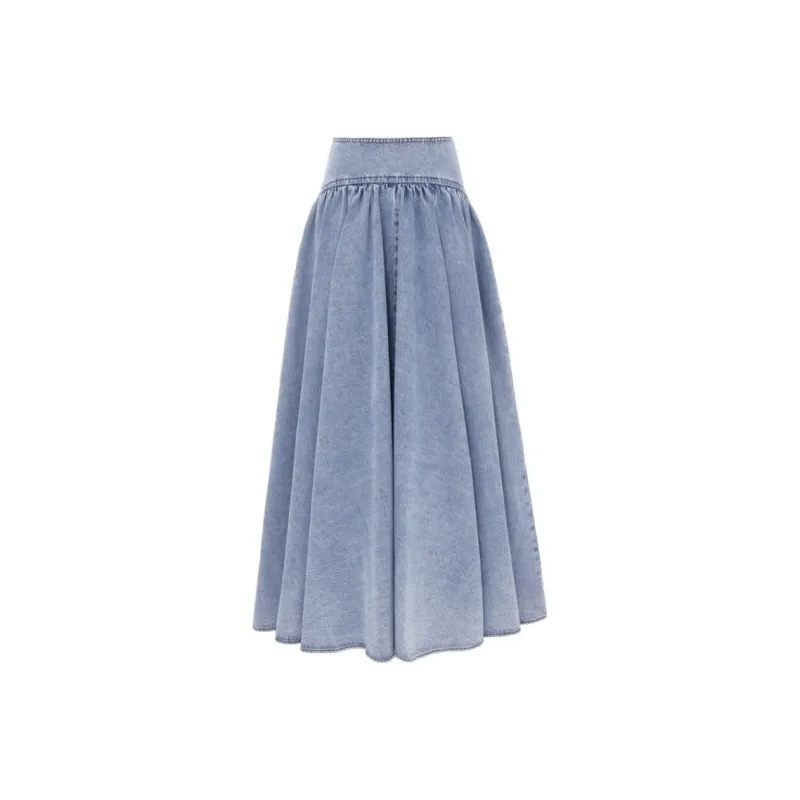 Zimmermann SS25 Denim Long Skirts Women's Blue-0