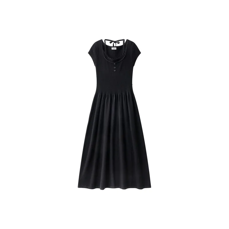 HTMEME Short Sleeved Dress Women's-4