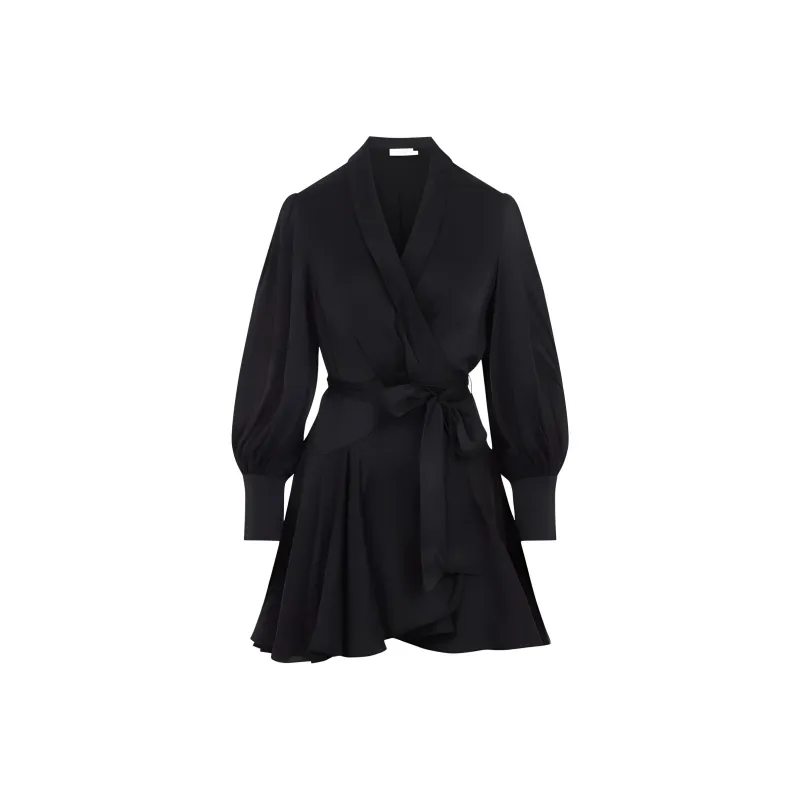 Zimmermann V Neck Wrap Mini Dress-0