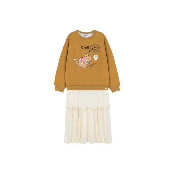 B.Duck Long Sleeved Dresses Women's Light Brown