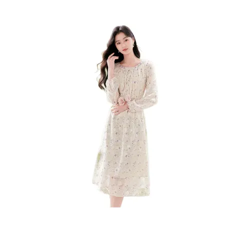 Like The Age Of Water 2025 Spring Long Sleeved Dress Women's Multicolor