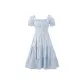 Blue Polka Dot Long Skirt