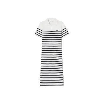 LACOSTE Short Sleeved Dress Women's White