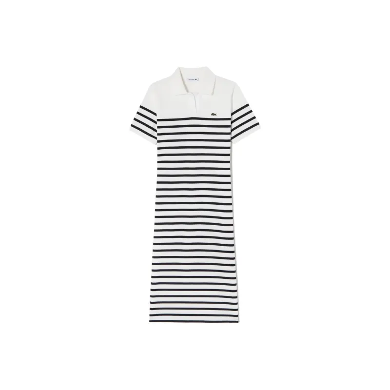 LACOSTE Short Sleeved Dress Women's White-0
