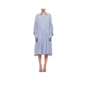 KHAITE Colleen Gathered Midi Dress
