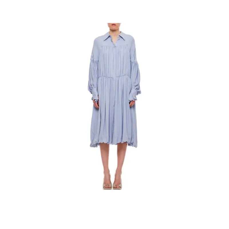 KHAITE Colleen Gathered Midi Dress-0