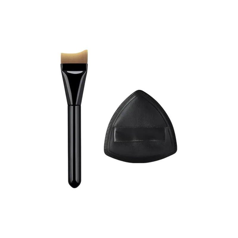 Future Maple Black Moon Foundation Brush, Square Palette, Powder Puff Makeup Tool Combination Base Layer, No Pink-9