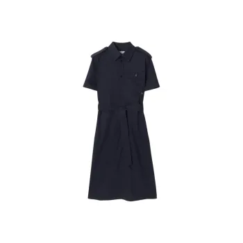Burberry Trench SS25 Short Sleeved Dress Women's Marine Blue