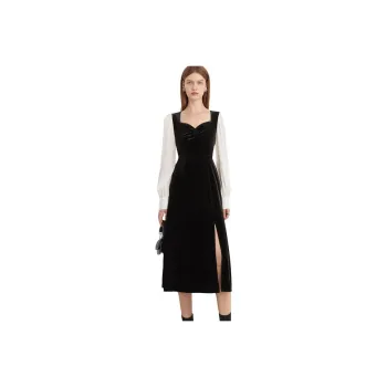 DPLAY Long Sleeved Dress Women's Black & White