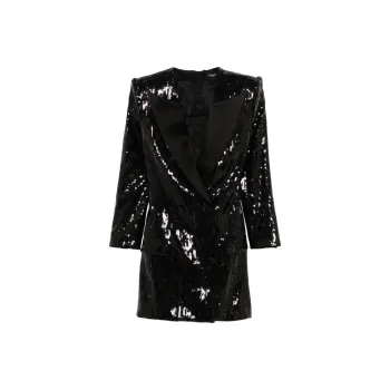 BALMAIN V Neck Sequinned Mini Dress