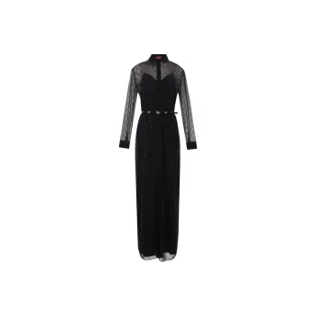 GUCCI Sheer Detailed Long-Sleeve Dress