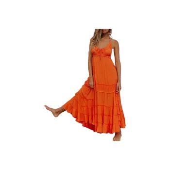 FREE PEOPLE Burst Of Bliss Maxi Slip Dresses Women's Scarlet Ibis/Vermilion
