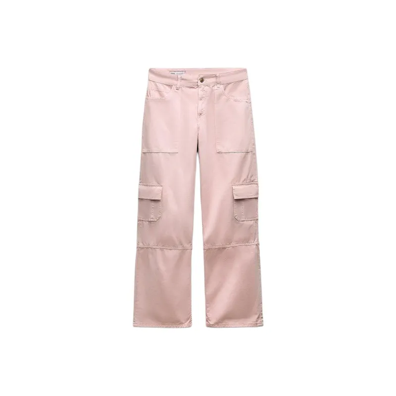 ZARA Cargo Pants Women's Pink-0