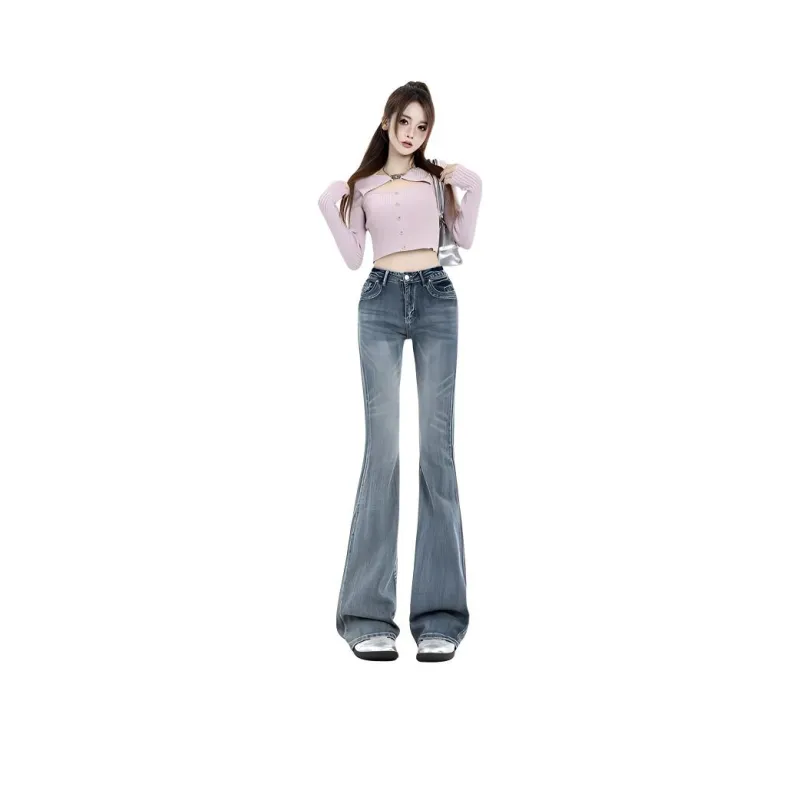 Kazakhstan Jeans Women's Vintage Blue Smoke Gray-0