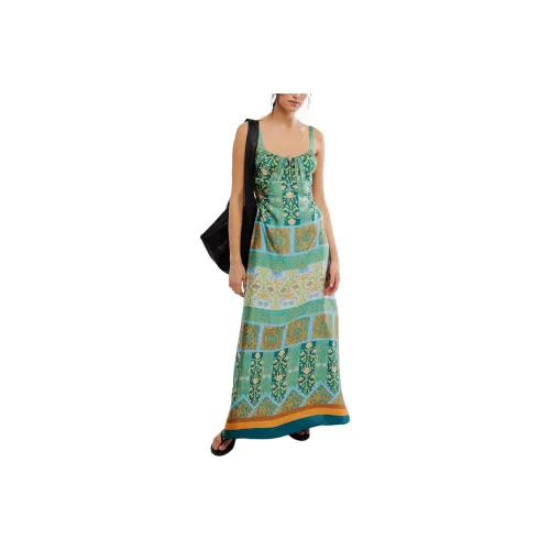 FREE PEOPLE Hansen Gretel Carlos Maxi Dress Slip Dresses Women's Floral Tile/Floral Ceramic Tile