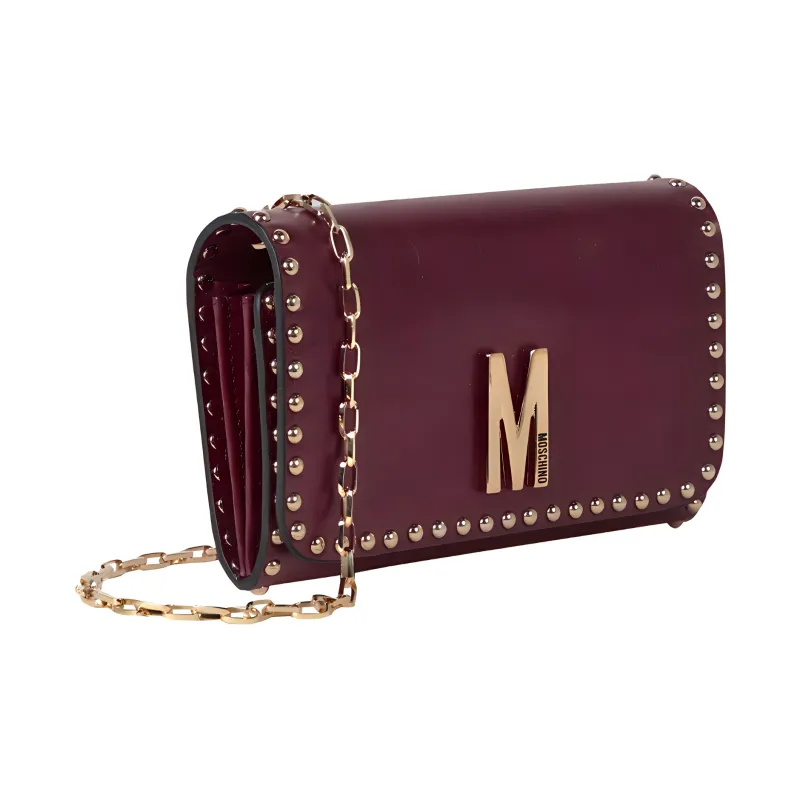 MOSCHINO Leather Crossbody Bag Shoulder Bag Women's Red-1